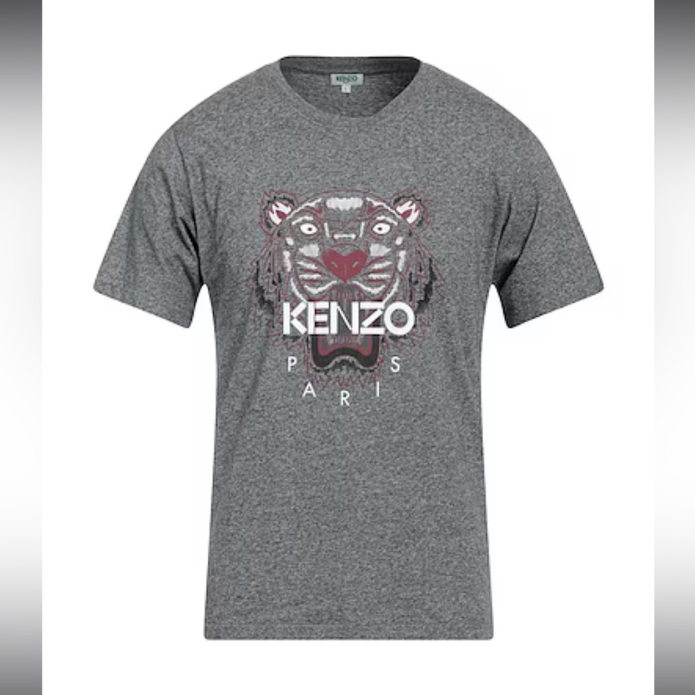 KENZO Paris Grey Cotton Short Sleeve Tee Shirt